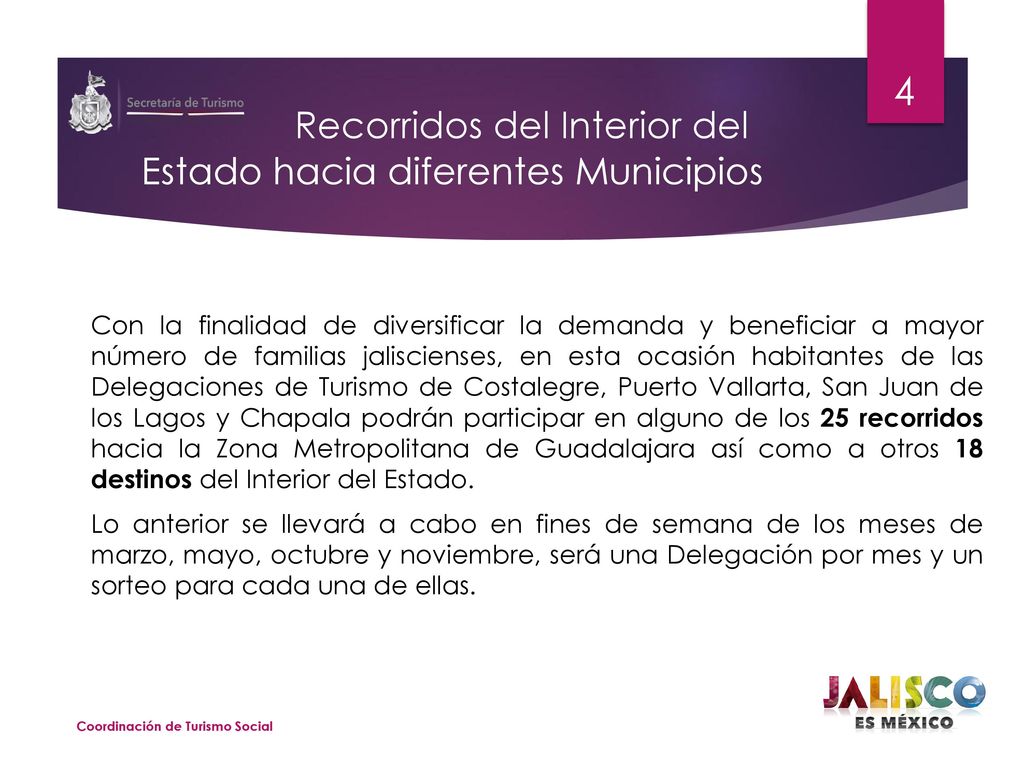 Recorridos del Interior del Estado hacia diferentes Municipios