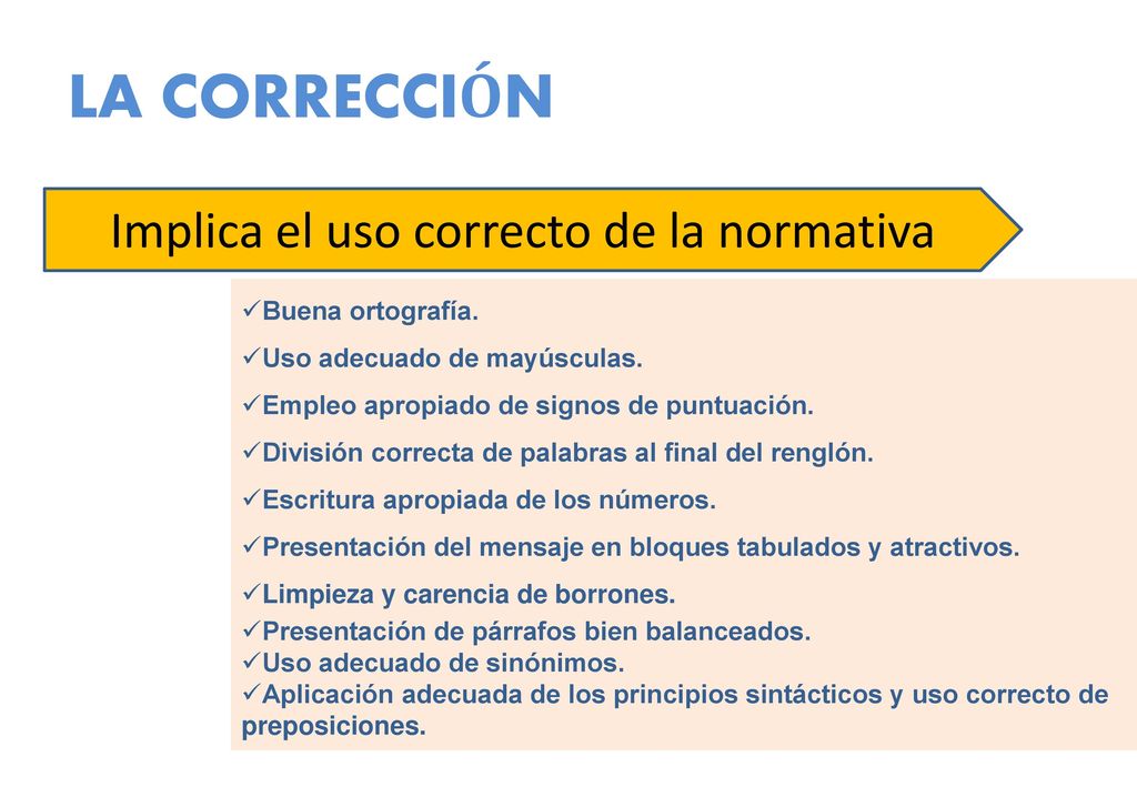 Implica el uso correcto de la normativa