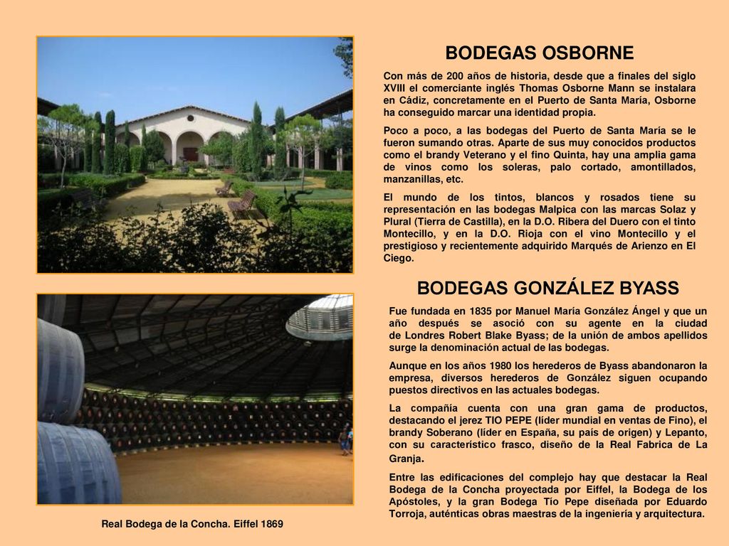 BODEGAS GONZÁLEZ BYASS Real Bodega de la Concha. Eiffel 1869