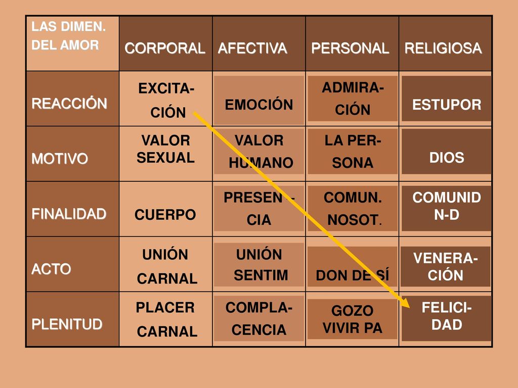 CORPORAL AFECTIVA PERSONAL RELIGIOSA REACCIÓN MOTIVO FINALIDAD ACTO