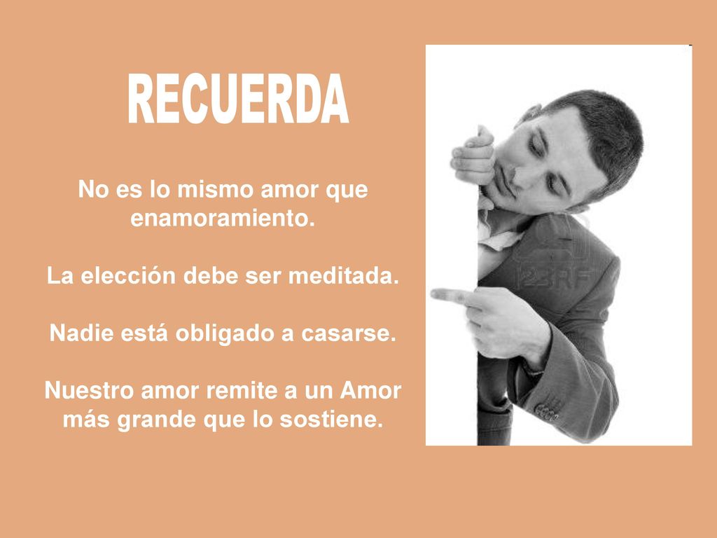 RECUERDA No es lo mismo amor que enamoramiento.
