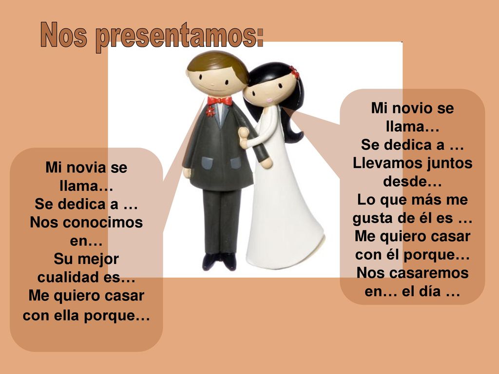Nos presentamos: Mi novio se llama… Se dedica a …
