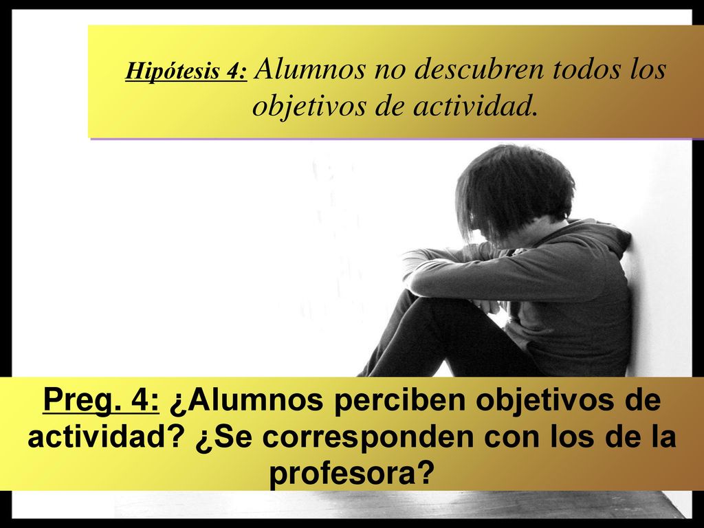 Hipótesis 4: Alumnos no descubren todos los objetivos de actividad.