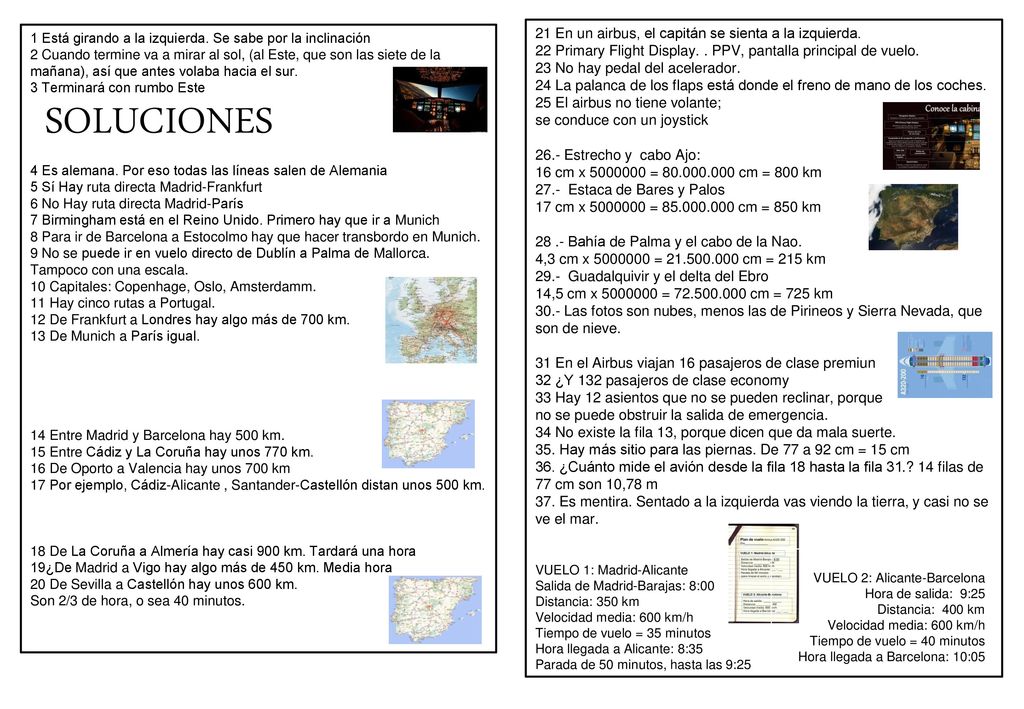 SOLUCIONES 21 En un airbus, el capitán se sienta a la izquierda.