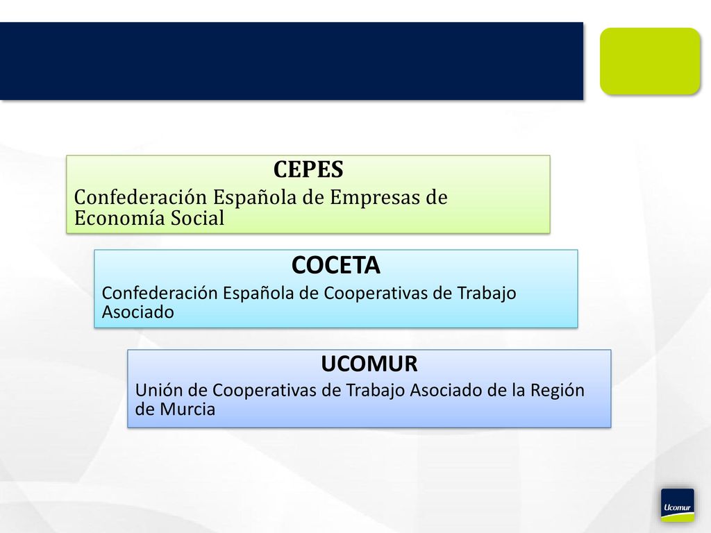 CEPES Confederación Española de Empresas de Economía Social. COCETA. Confederación Española de Cooperativas de Trabajo Asociado.