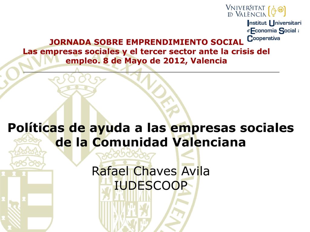 Políticas de ayuda a las empresas sociales de la Comunidad Valenciana