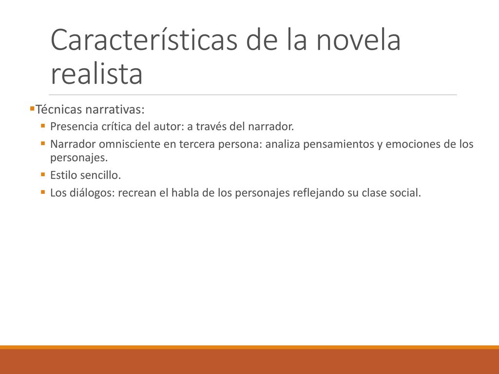 Características de la novela realista