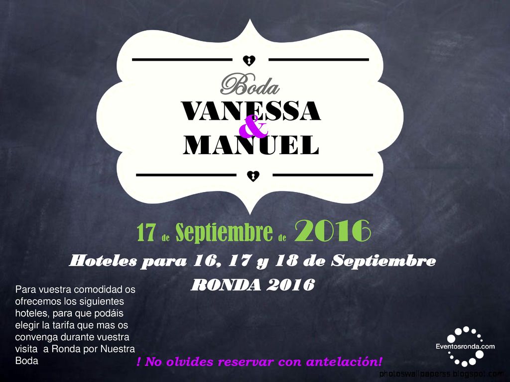 Hoteles para 16, 17 y 18 de Septiembre RONDA 2016