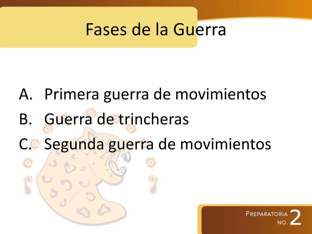 Fases de la Guerra Primera guerra de movimientos Guerra de trincheras