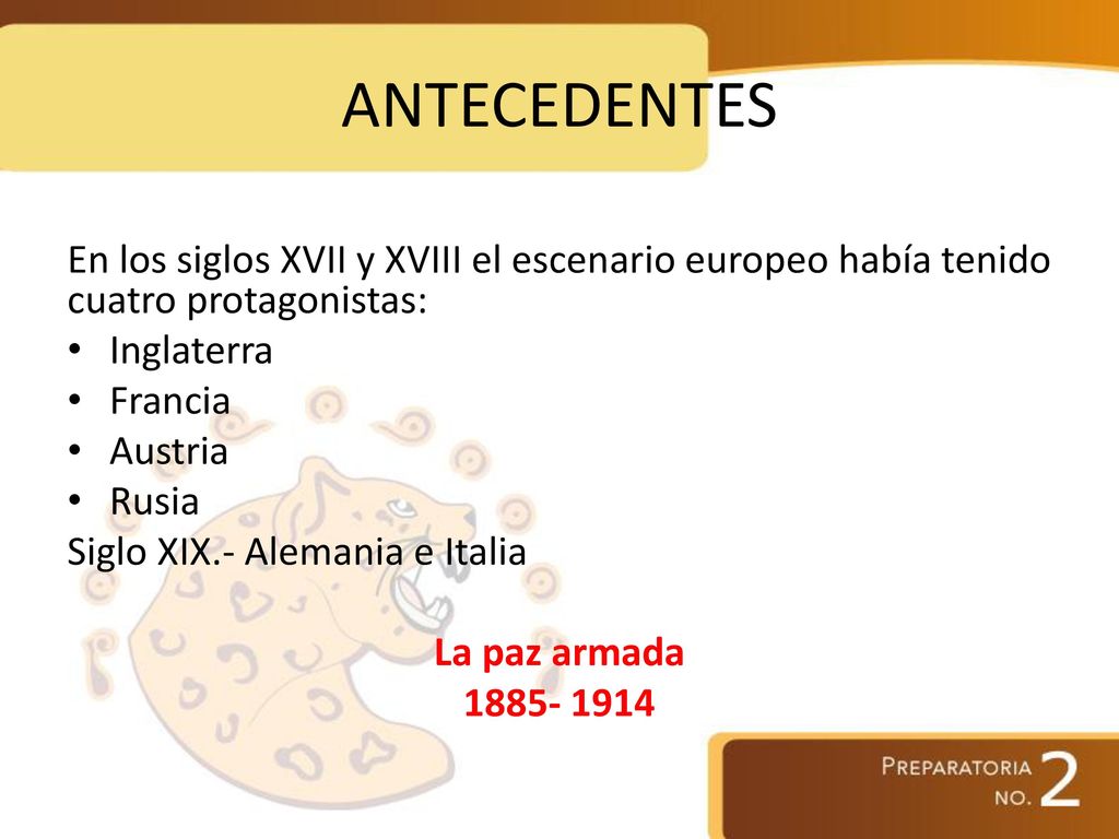ANTECEDENTES En los siglos XVII y XVIII el escenario europeo había tenido cuatro protagonistas: Inglaterra.