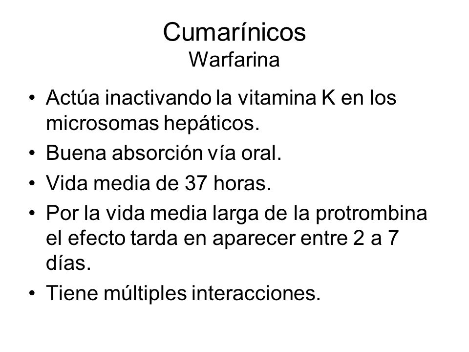 Cumarínicos Warfarina