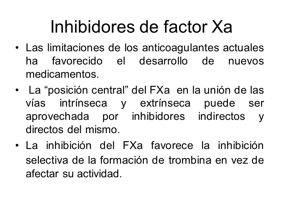 Inhibidores de factor Xa