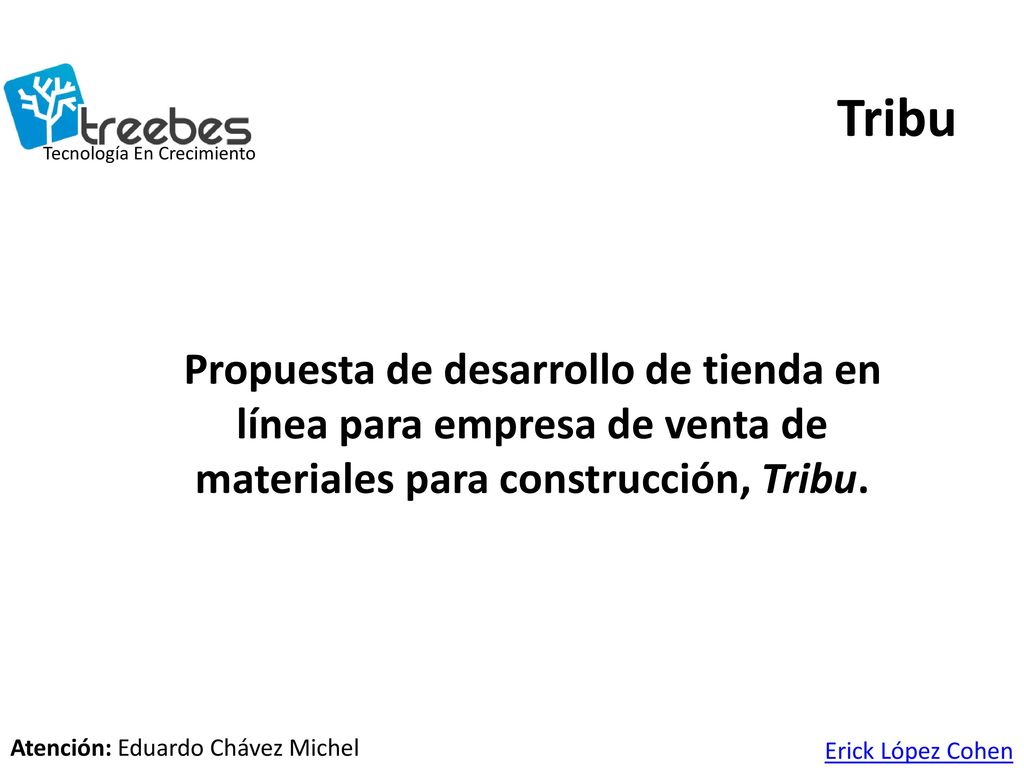 Tribu Tecnología En Crecimiento. Propuesta de desarrollo de tienda en línea para empresa de venta de materiales para construcción, Tribu.