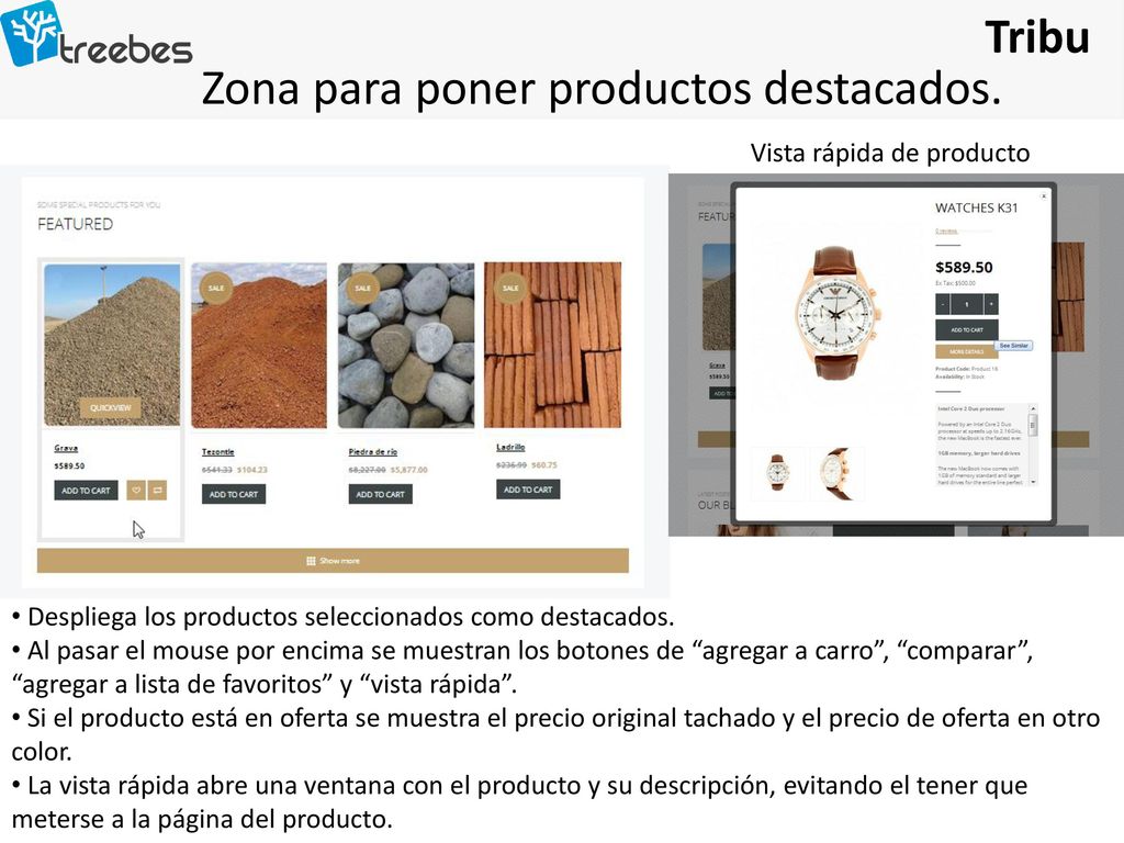 Zona para poner productos destacados.