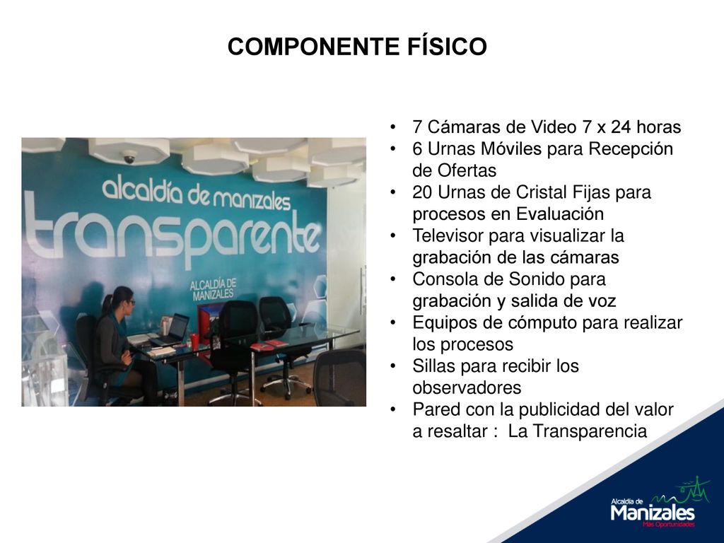 COMPONENTE FÍSICO 7 Cámaras de Video 7 x 24 horas