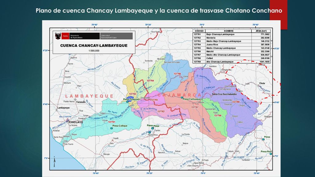 Plano de cuenca Chancay Lambayeque y la cuenca de trasvase Chotano Conchano