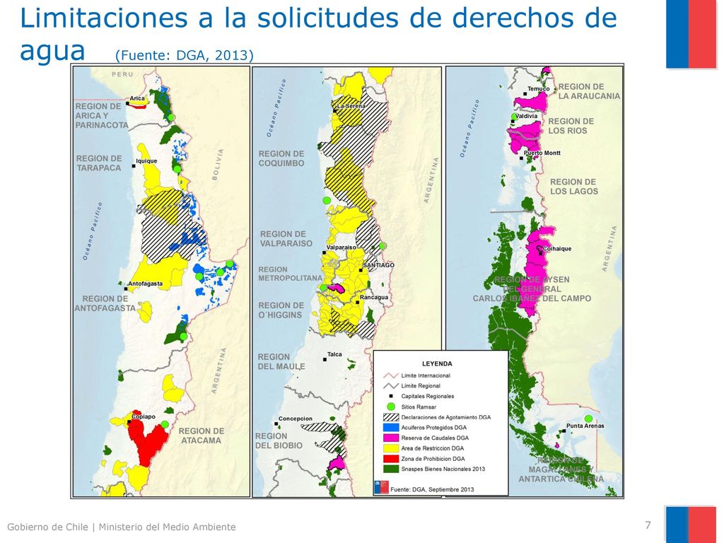 Limitaciones a la solicitudes de derechos de agua (Fuente: DGA, 2013)