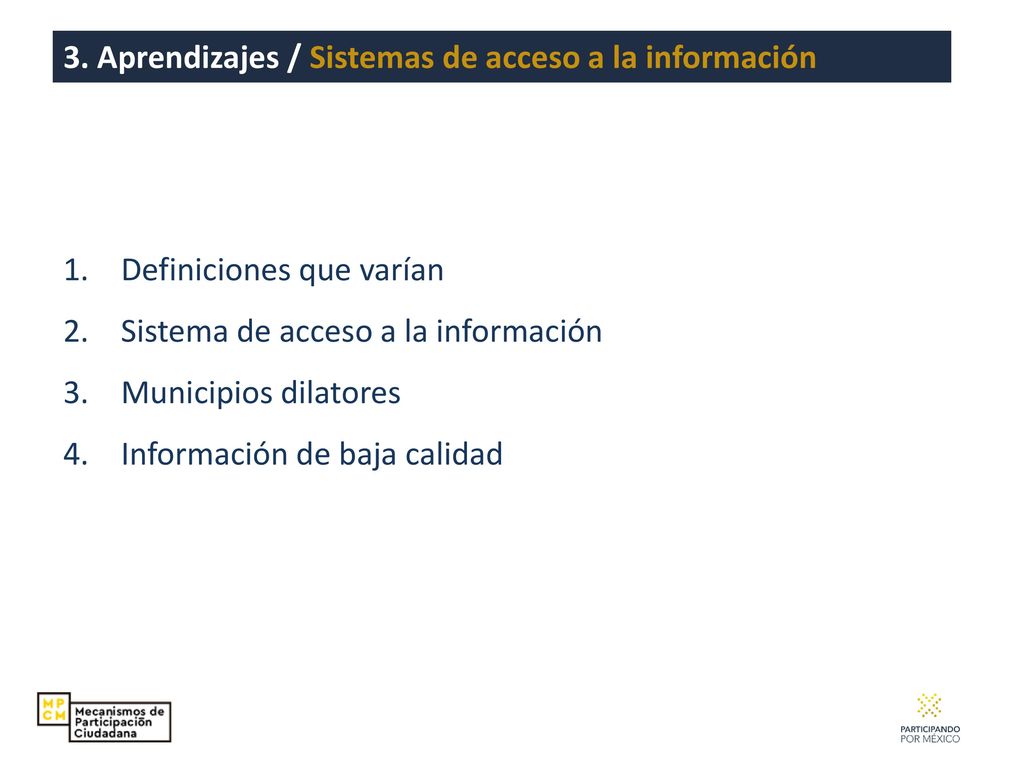 3. Aprendizajes / Sistemas de acceso a la información