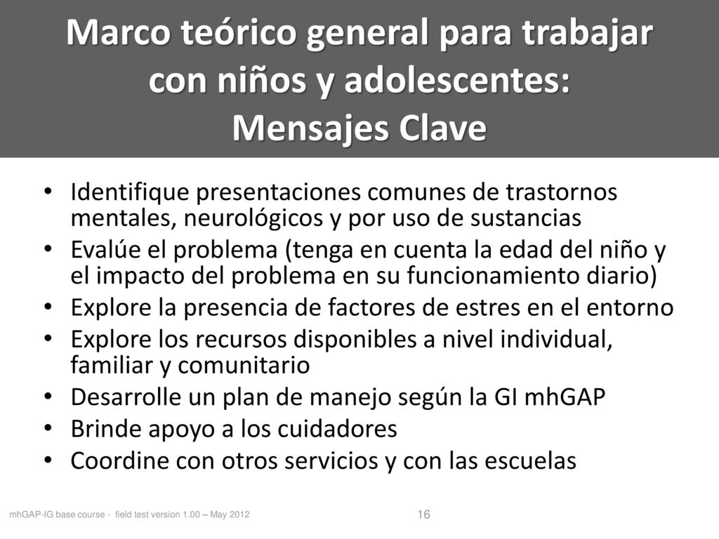 mhGAP-IG base course - field test version 1.00 – May 2012