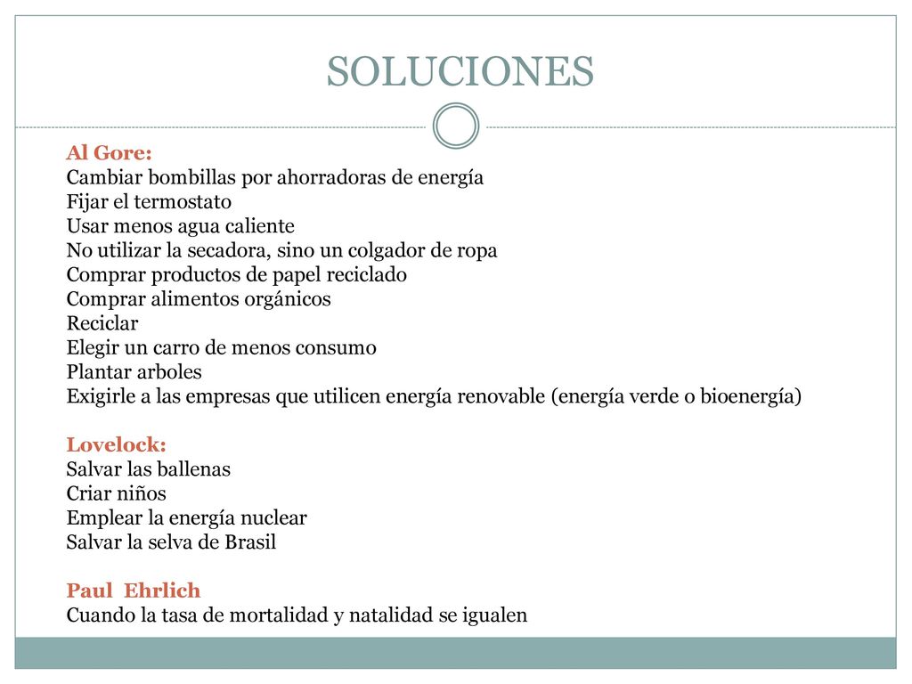 SOLUCIONES Al Gore: Cambiar bombillas por ahorradoras de energía