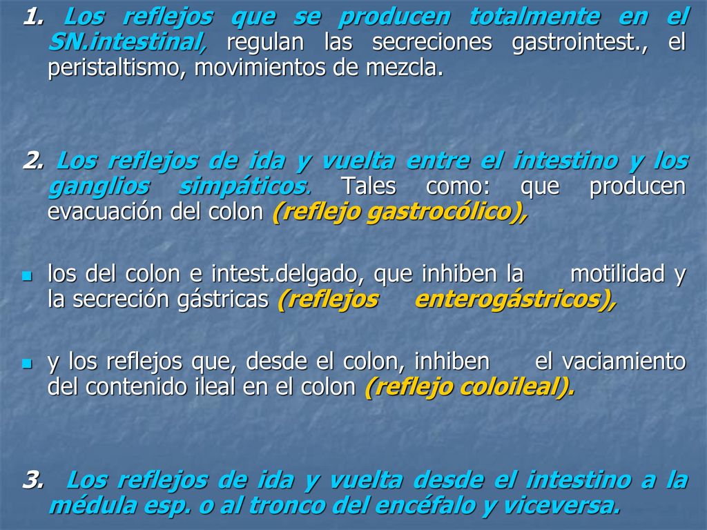 1. Los reflejos que se producen totalmente en el SN