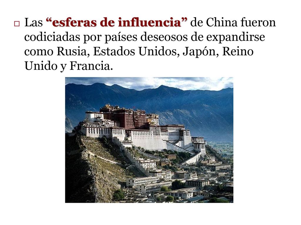 Las esferas de influencia de China fueron codiciadas por países deseosos de expandirse como Rusia, Estados Unidos, Japón, Reino Unido y Francia.