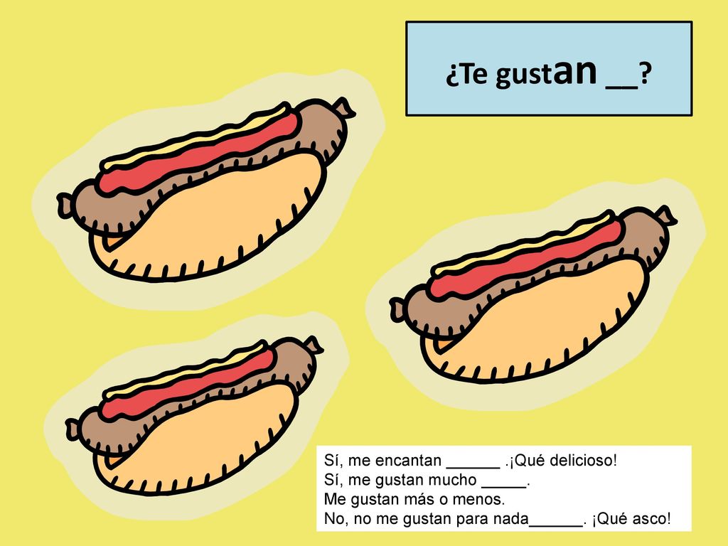 ¿Te gustan __ Sí, me encantan ______ .¡Qué delicioso!