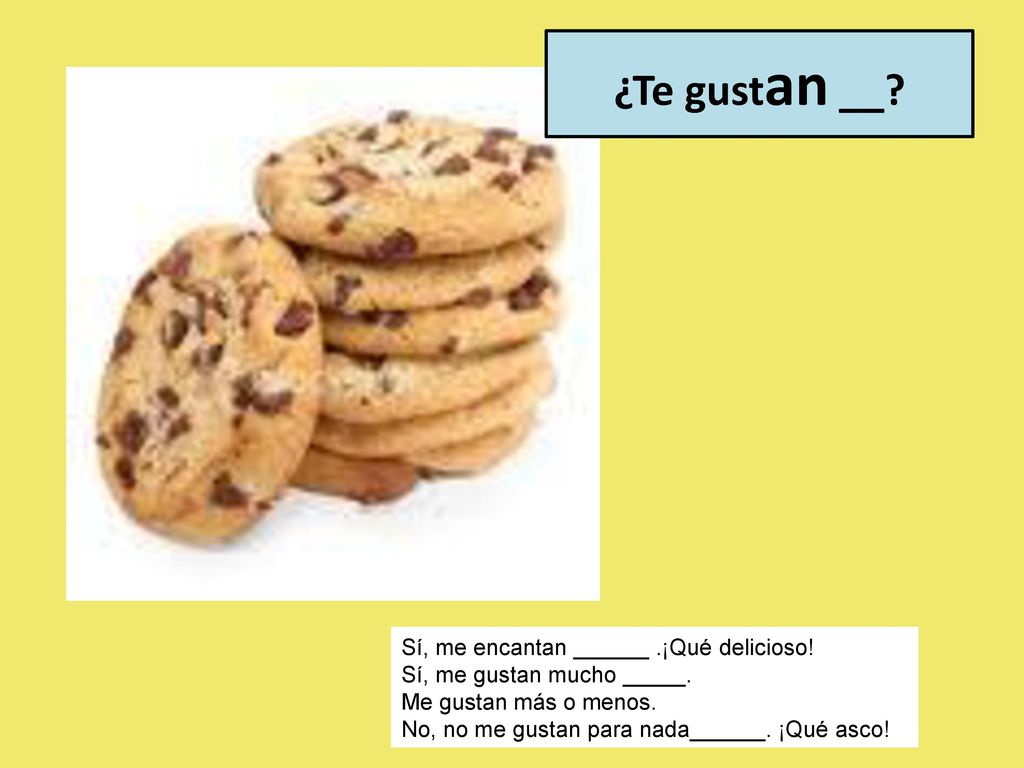 ¿Te gustan __ Sí, me encantan ______ .¡Qué delicioso!