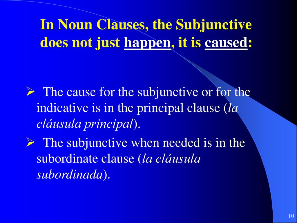 In Noun Clauses, the Subjunctive does not just happen, it is caused: