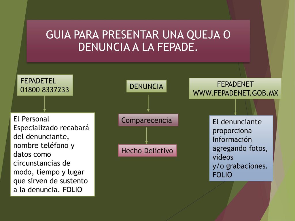 GUIA PARA PRESENTAR UNA QUEJA O DENUNCIA A LA FEPADE.