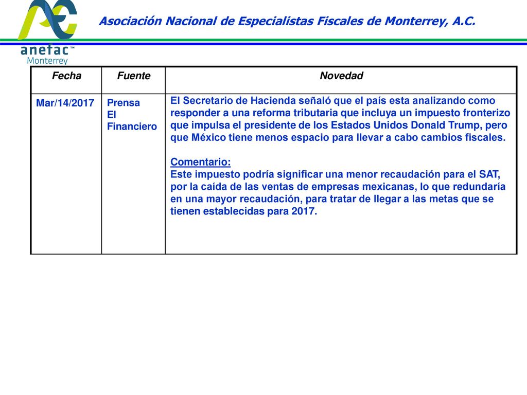 Asociación Nacional de Especialistas Fiscales de Monterrey, A.C.
