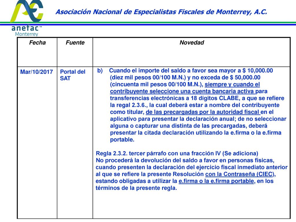 Asociación Nacional de Especialistas Fiscales de Monterrey, A.C.