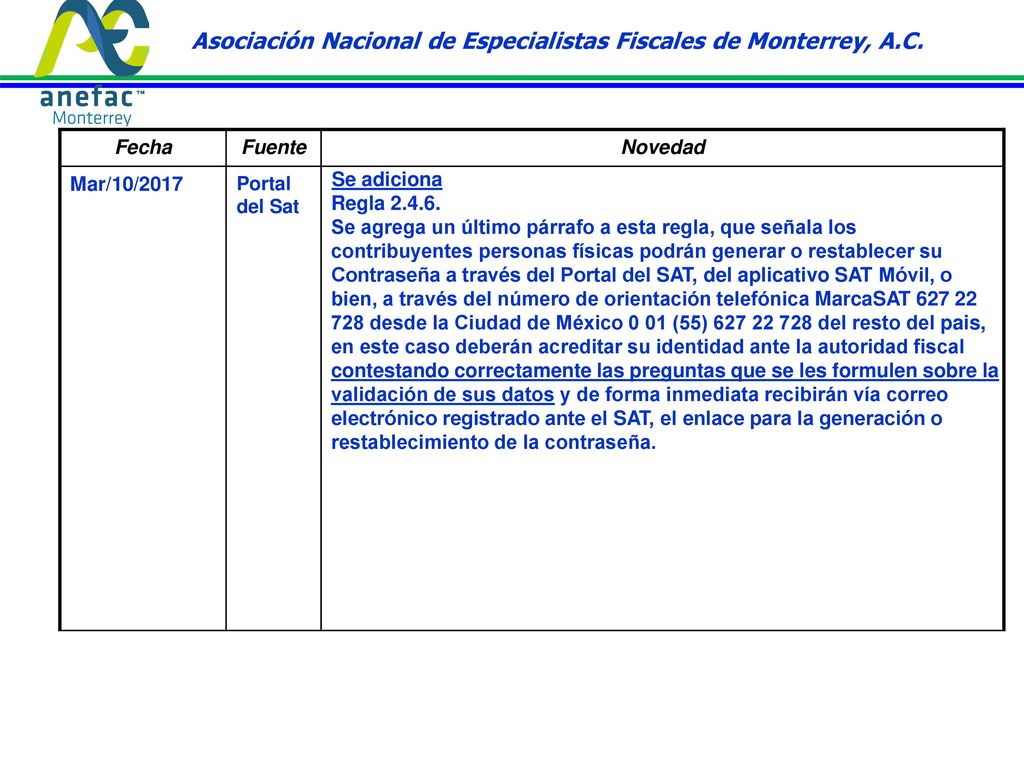 Asociación Nacional de Especialistas Fiscales de Monterrey, A.C.