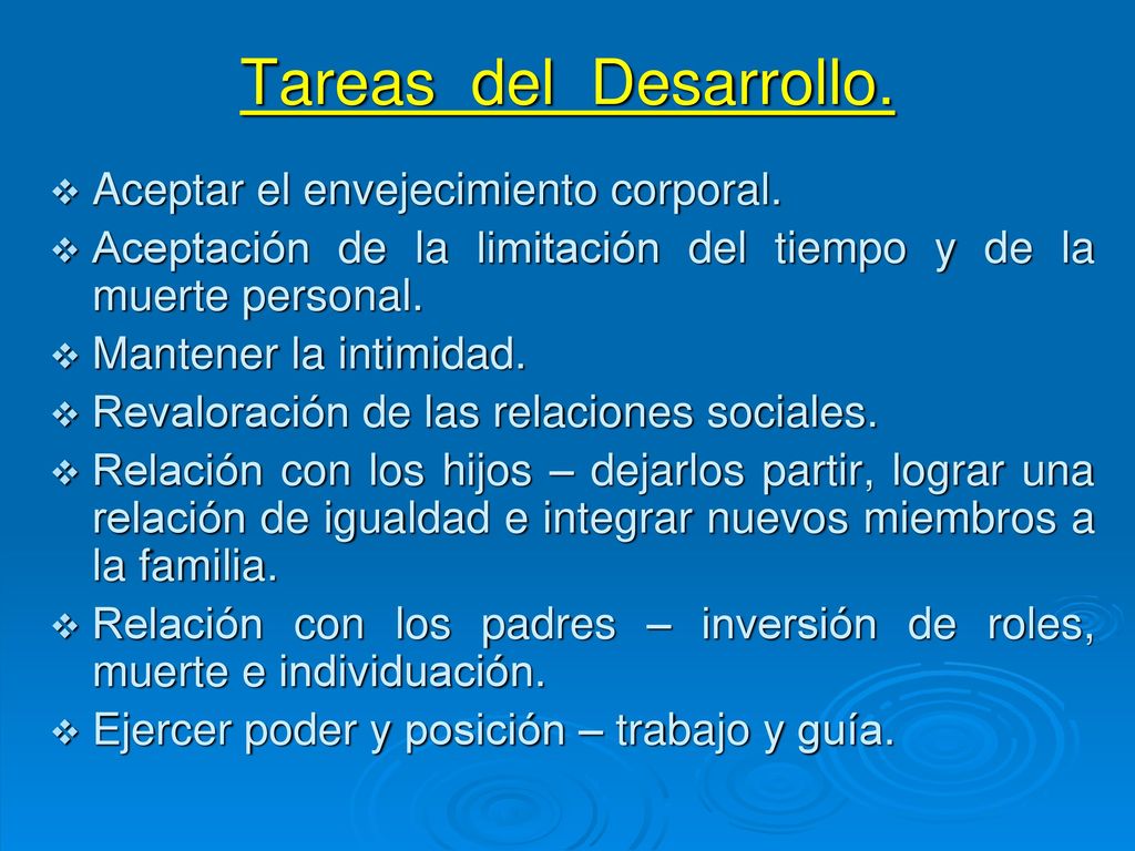 Tareas del Desarrollo. Aceptar el envejecimiento corporal.