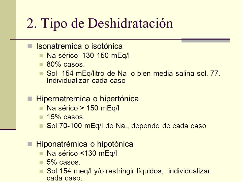 2. Tipo de Deshidratación