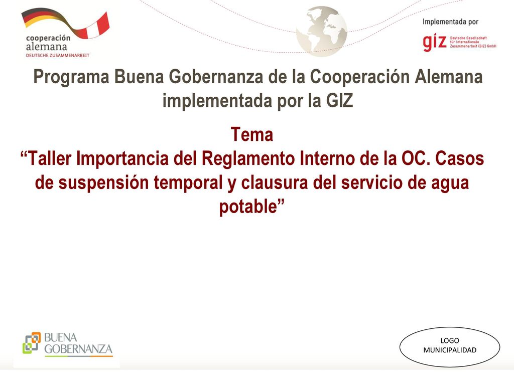 Programa Buena Gobernanza de la Cooperación Alemana implementada por la GIZ
