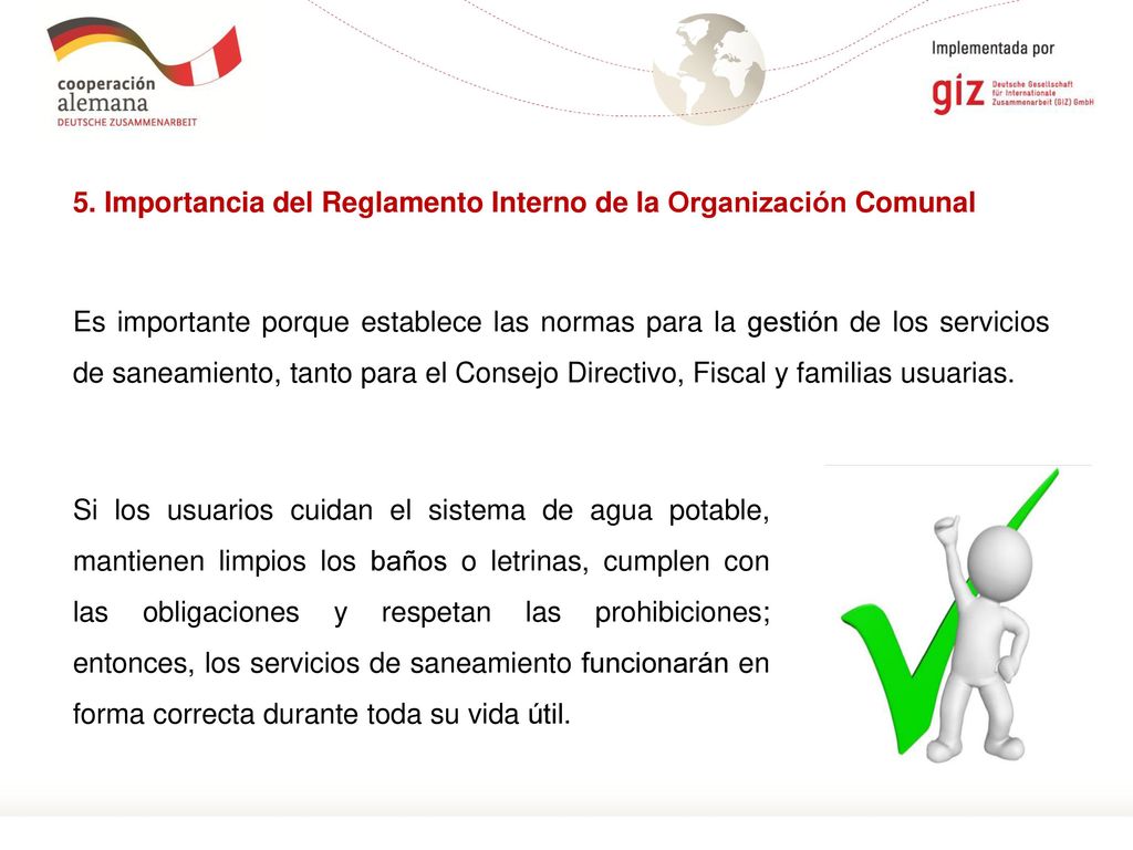 5. Importancia del Reglamento Interno de la Organización Comunal