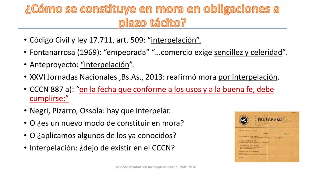 ¿Cómo se constituye en mora en obligaciones a plazo tácito