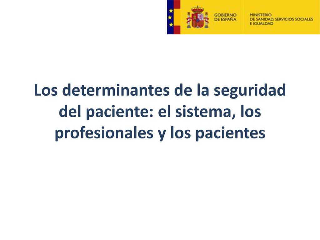 Los determinantes de la seguridad del paciente: el sistema, los profesionales y los pacientes