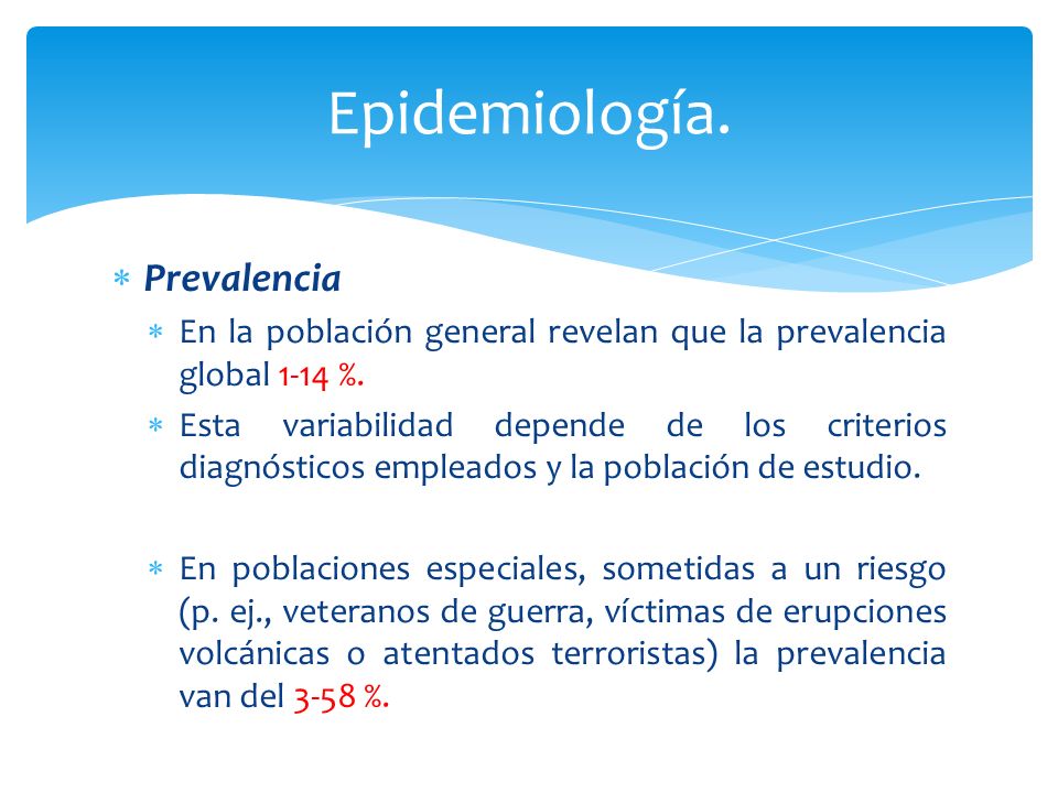 Epidemiología. Prevalencia
