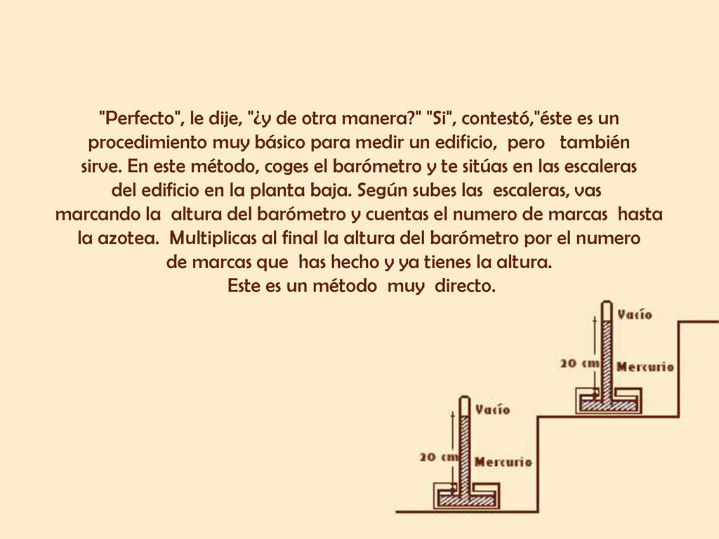 Perfecto , le dije, ¿y de otra manera Si , contestó, éste es un