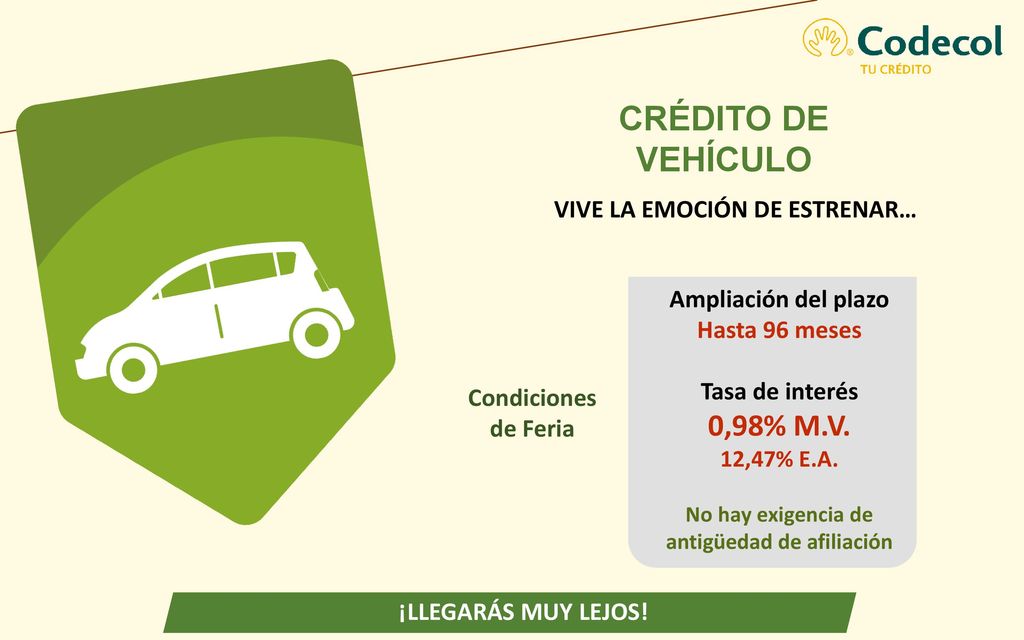 CRÉDITO DE VEHÍCULO 0,98% M.V. VIVE LA EMOCIÓN DE ESTRENAR…
