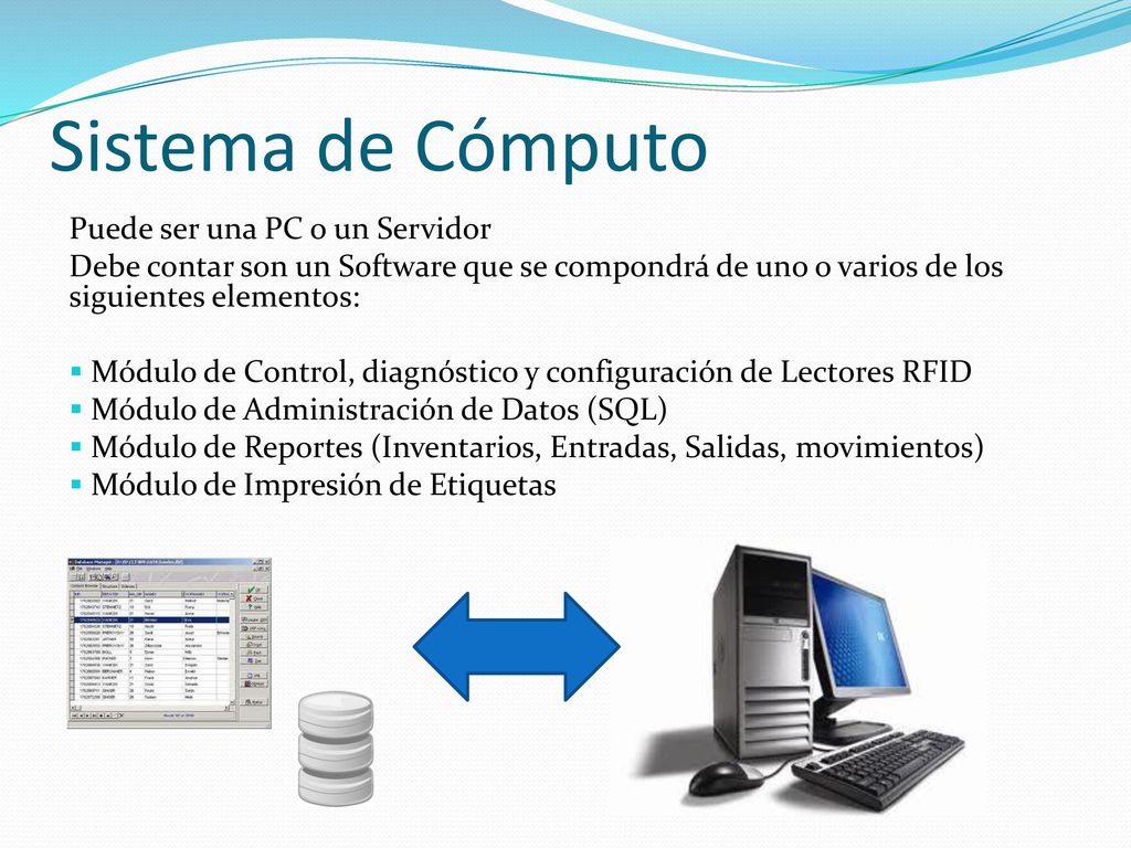 Sistema de Cómputo Puede ser una PC o un Servidor