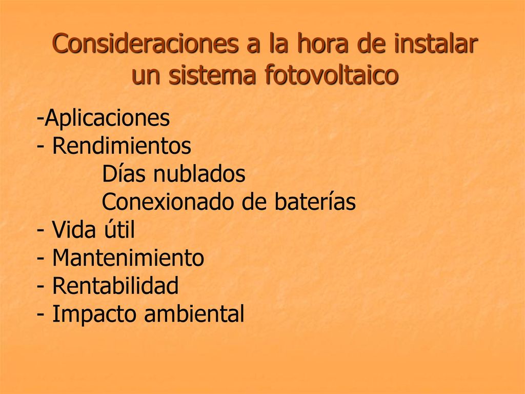 Consideraciones a la hora de instalar un sistema fotovoltaico