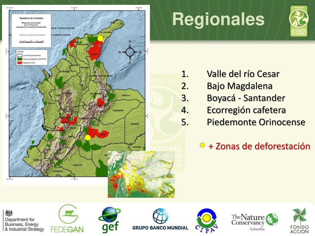 Regionales Valle del río Cesar Bajo Magdalena Boyacá - Santander