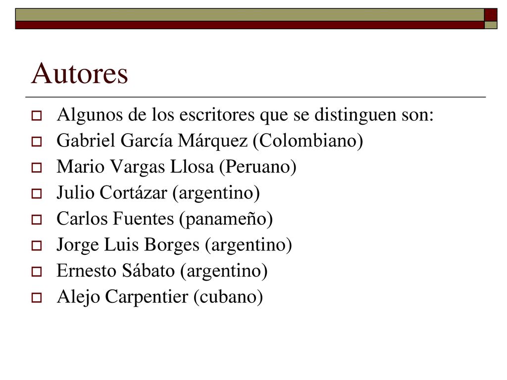 Autores Algunos de los escritores que se distinguen son: