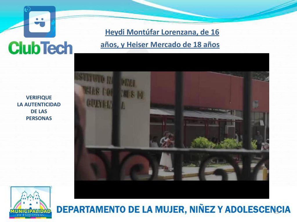 Heydi Montúfar Lorenzana, de 16 años, y Heiser Mercado de 18 años