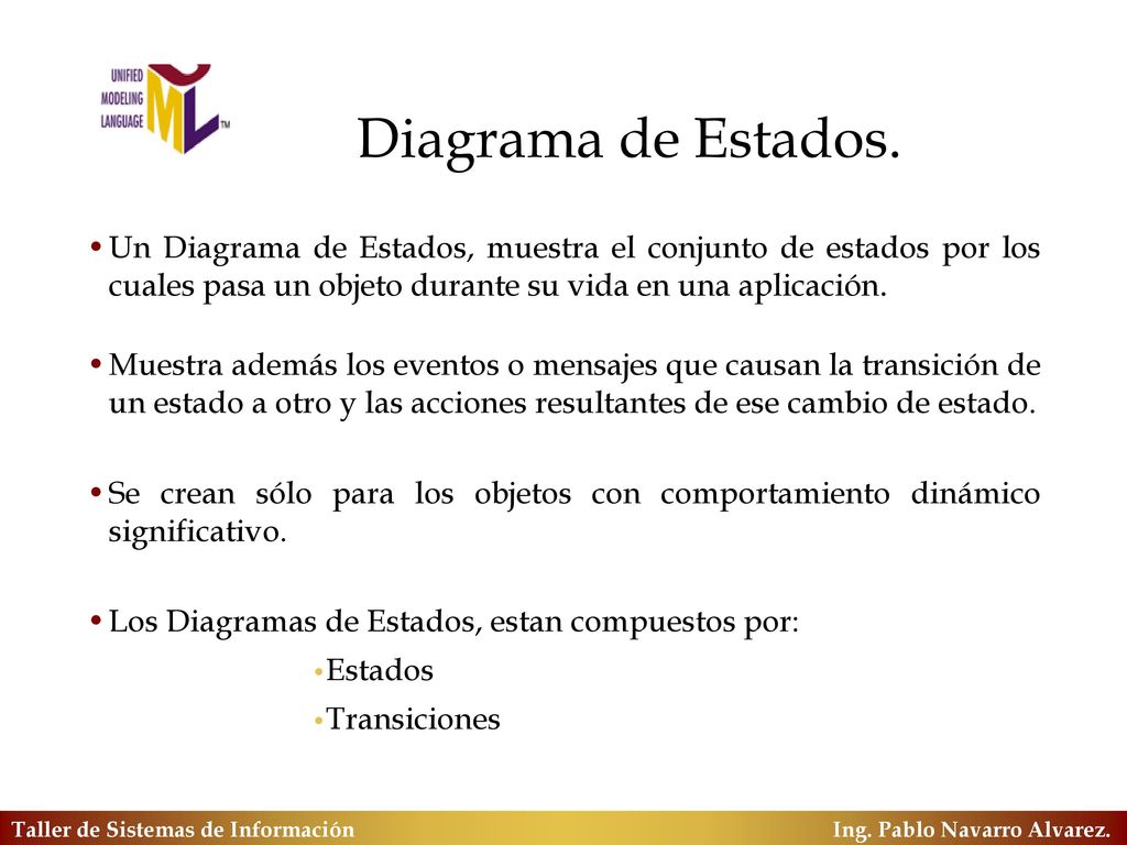 Diagrama de Estados. Un Diagrama de Estados, muestra el conjunto de estados por los cuales pasa un objeto durante su vida en una aplicación.