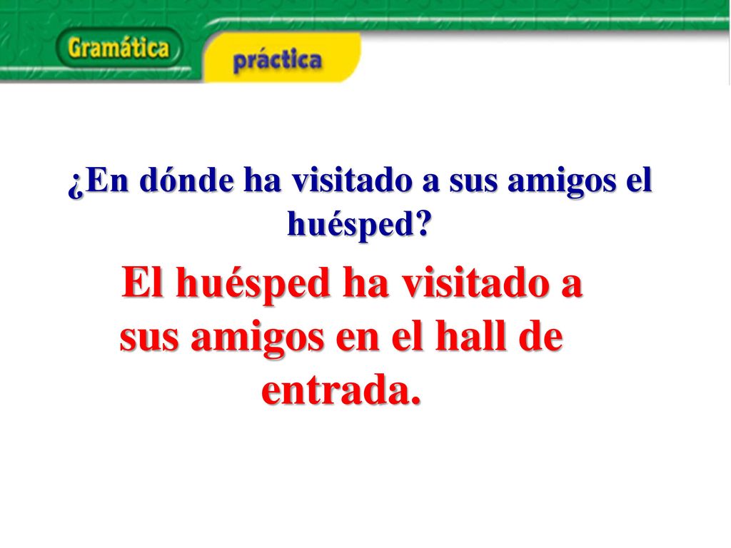 El huésped ha visitado a sus amigos en el hall de entrada.