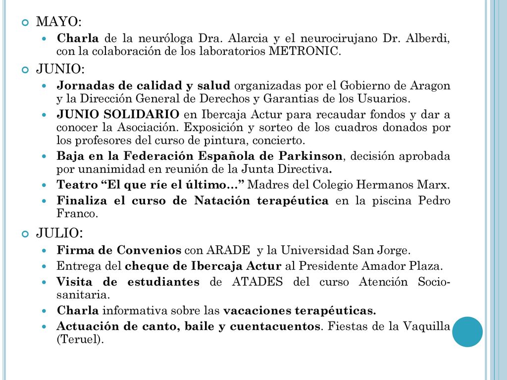 MAYO: Charla de la neuróloga Dra. Alarcia y el neurocirujano Dr. Alberdi, con la colaboración de los laboratorios METRONIC.